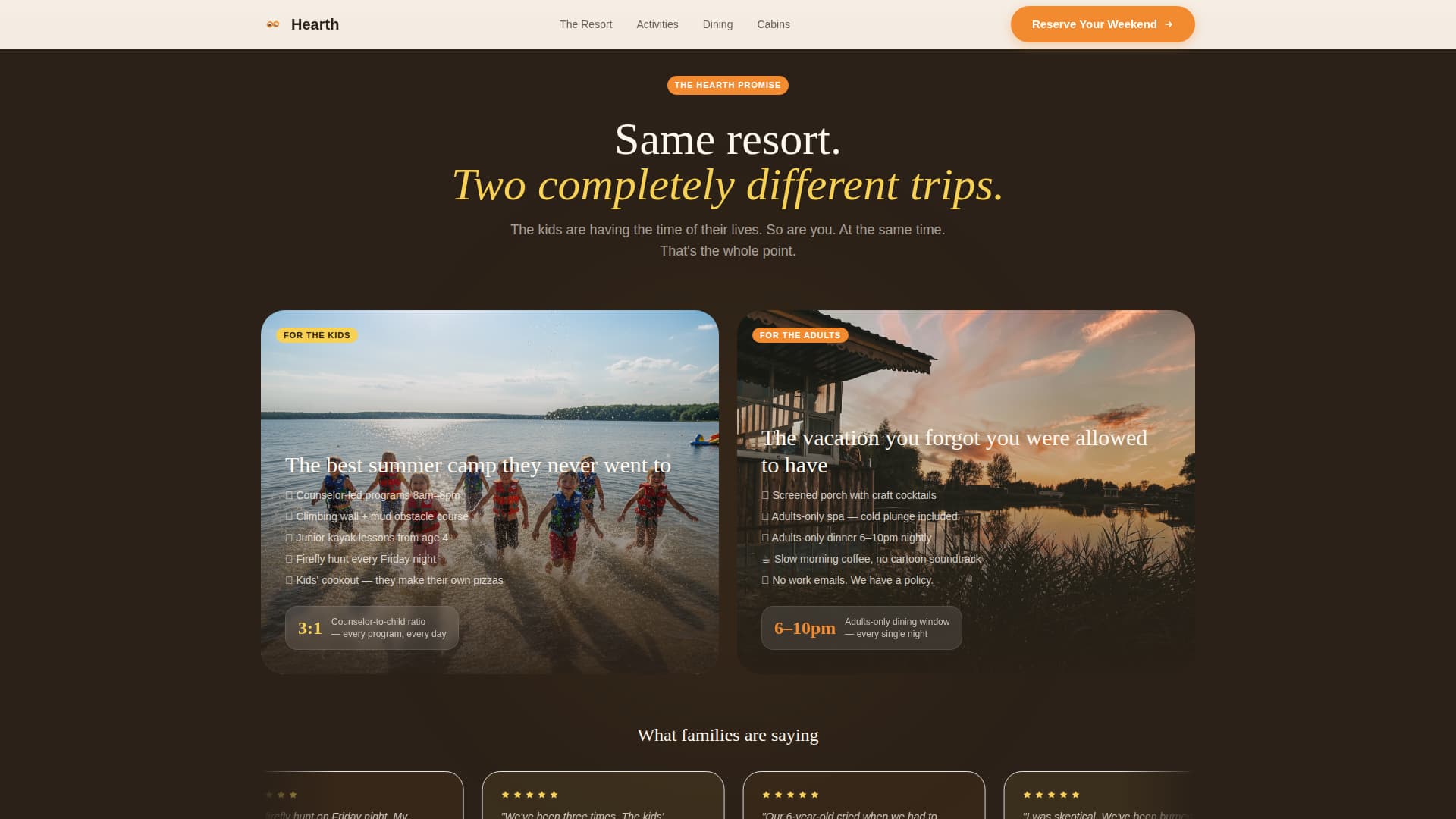 Family Travel & Experience Specialist Booking Website Template