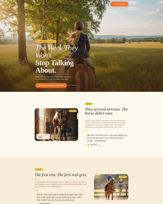 Canter - Inspiring Horseback Camp Landing Page Template