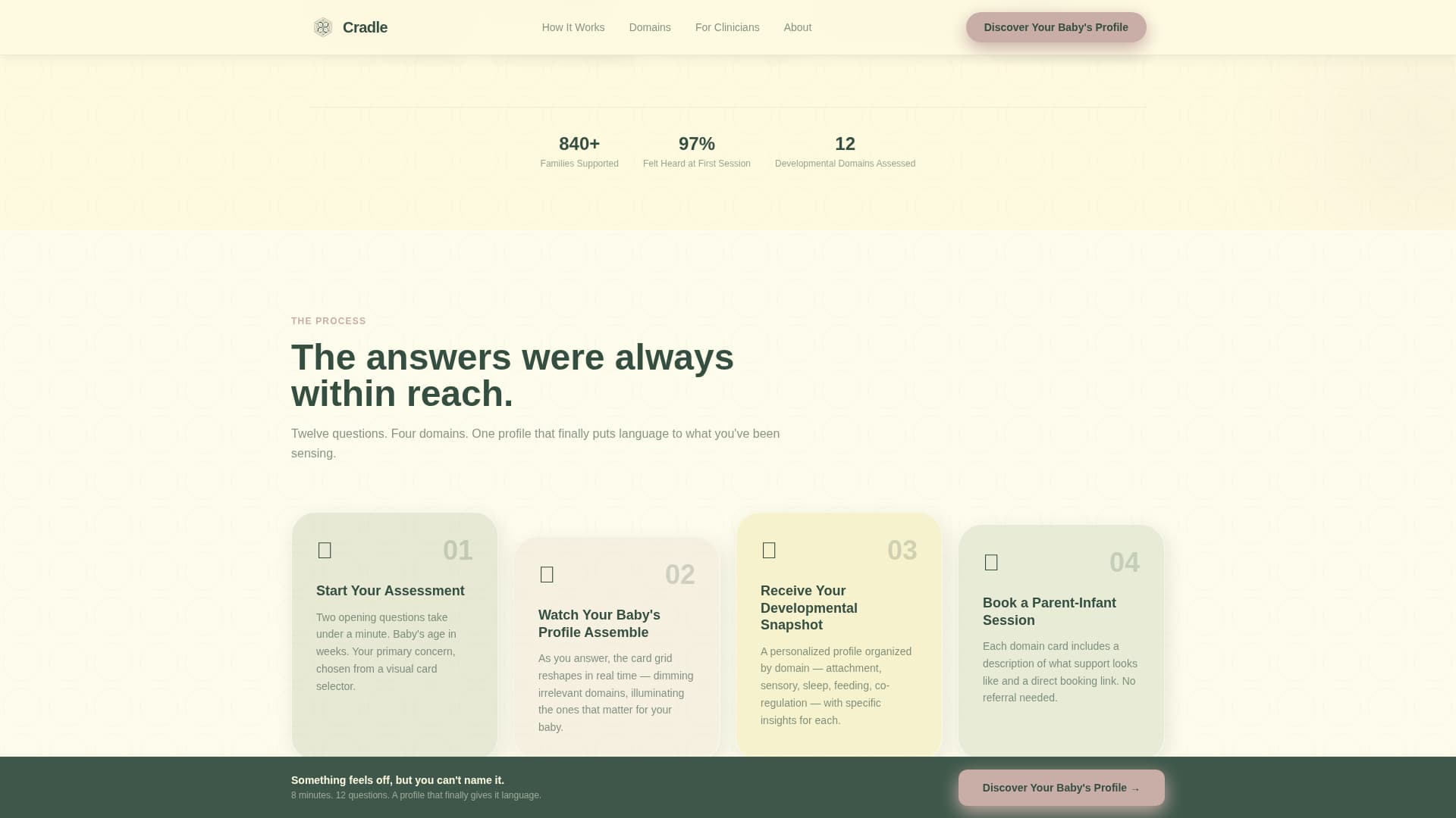 Cradle - Nurturing Infant Wellness Landing Page Template