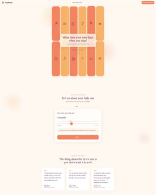 Hum - Nurturing Infant Music Landing Page Template