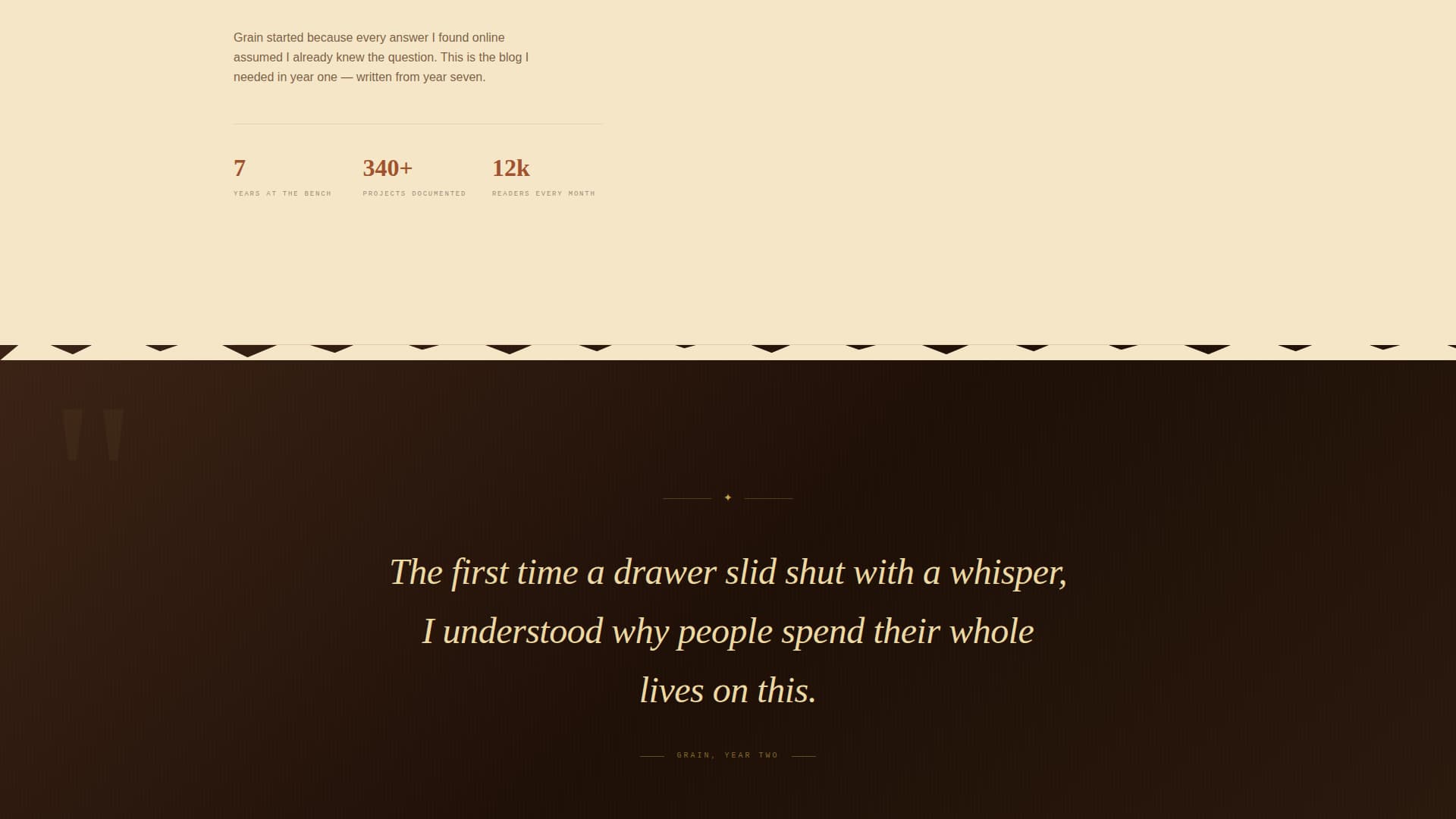 Grain - Rustic Woodworking Landing Page Template