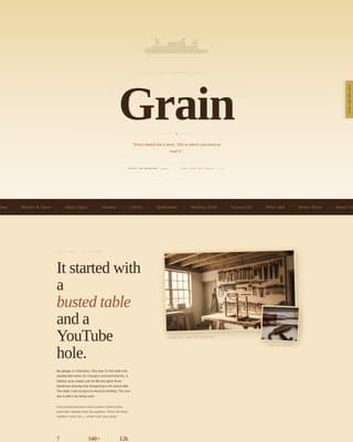 Grain - Rustic Woodworking Landing Page Template