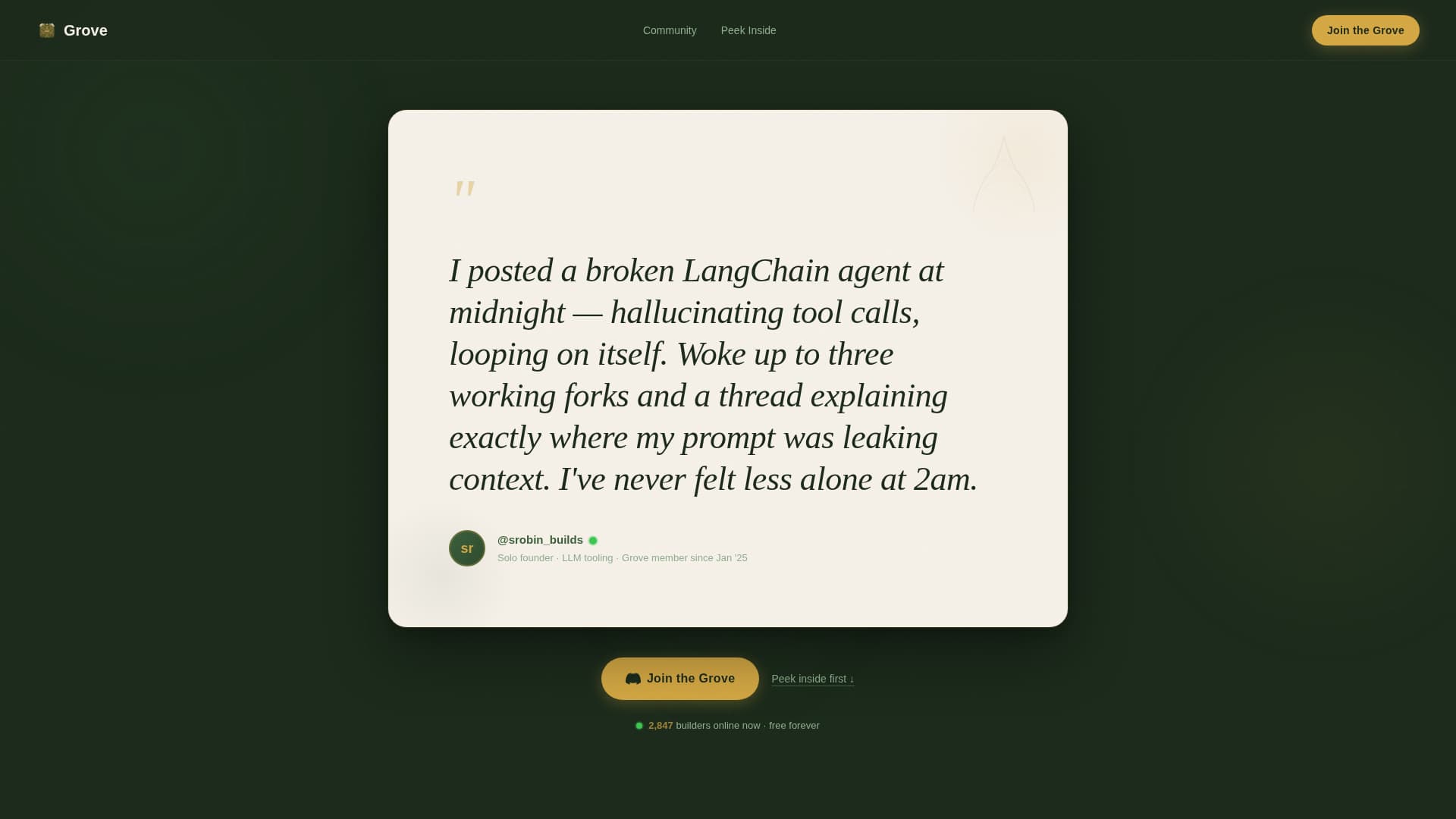 Grove - Thriving AI Builders Landing Page Template