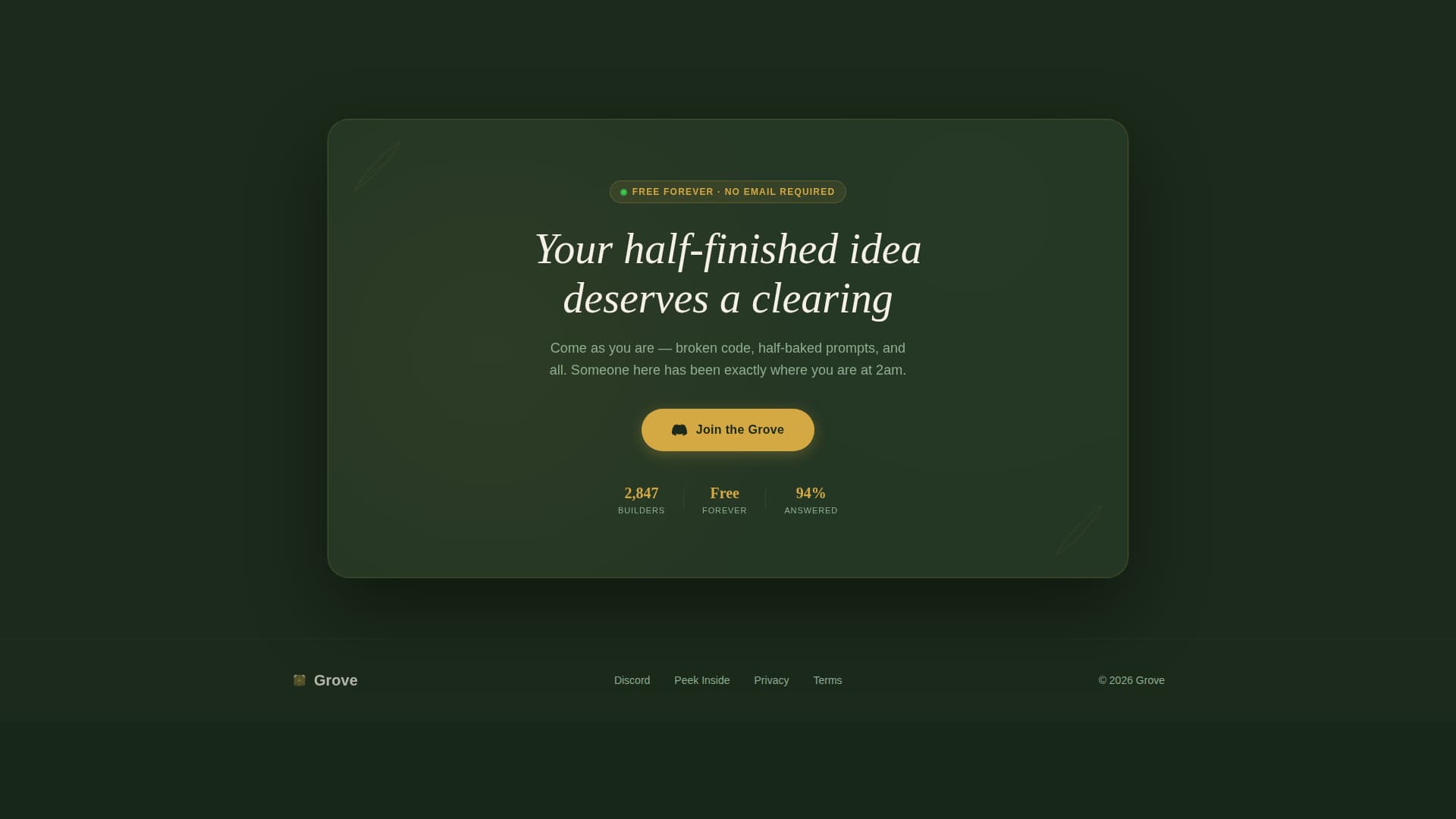 Grove - Thriving AI Builders Landing Page Template