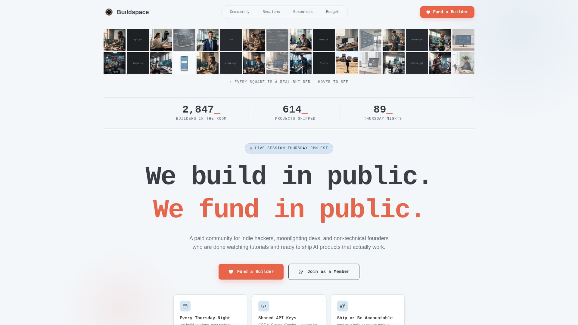 Buildspace - Transparent Aibuilders Landing Page Template