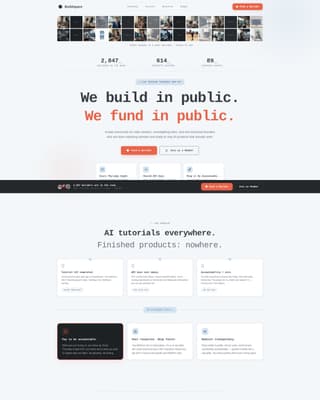 Buildspace - Transparent AI Builders Landing Page Template