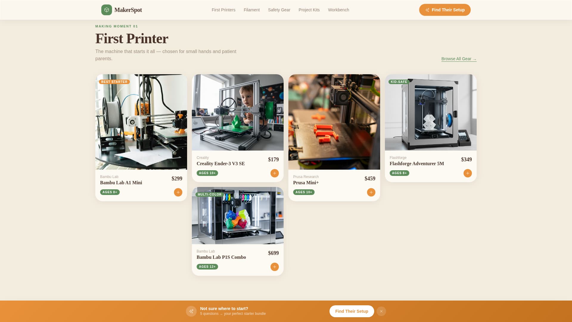 Kids 3D Printing & Maker Specialist Professional Website Template