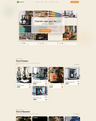 Kids 3D Printing & Maker Specialist Professional Website Template