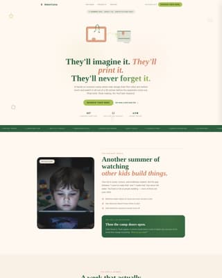 Maker - Inspiring Kids Landing Page Template