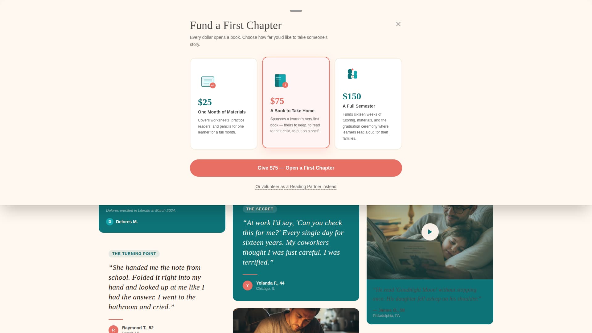 Literate - Heartfelt Literacy Landing Page Template