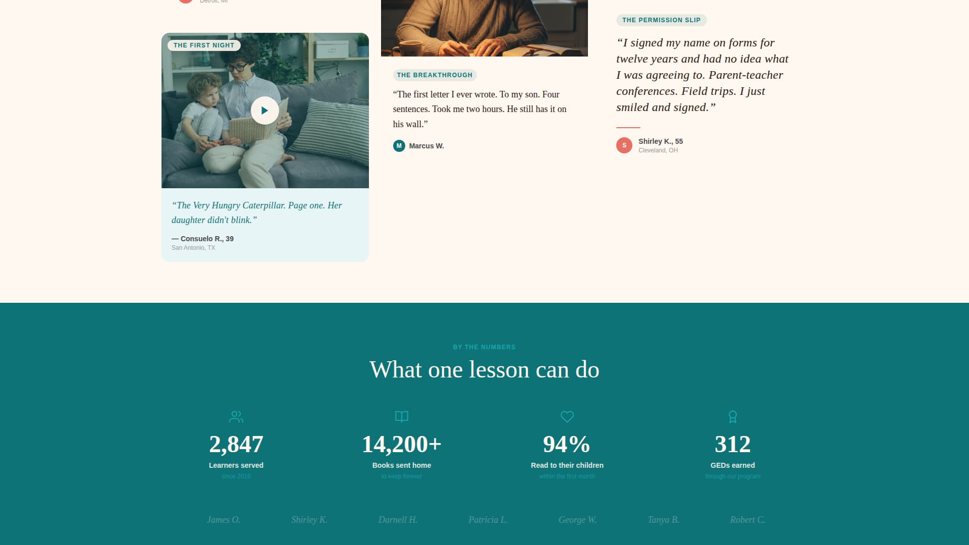 Literate - Heartfelt Literacy Landing Page Template