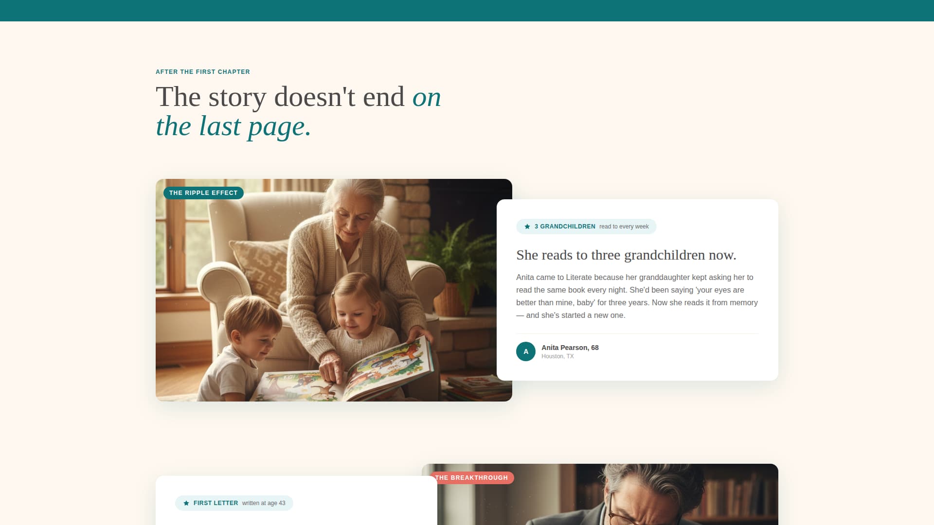 Literate - Heartfelt Literacy Landing Page Template