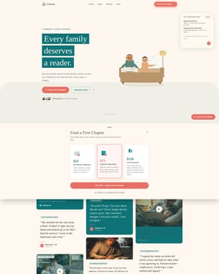 Literate - Heartfelt Literacy Landing Page Template