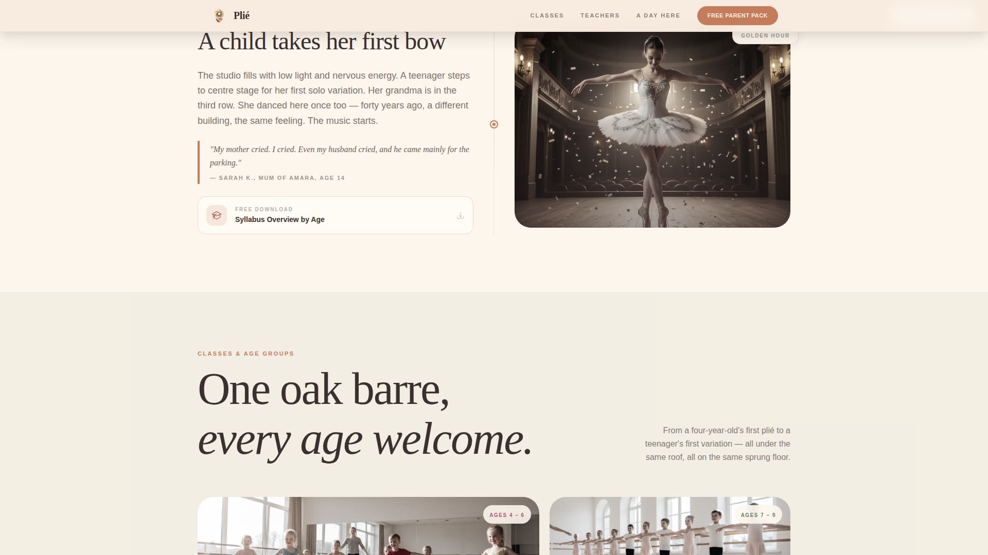 Kids Ballet Professional Website Template
