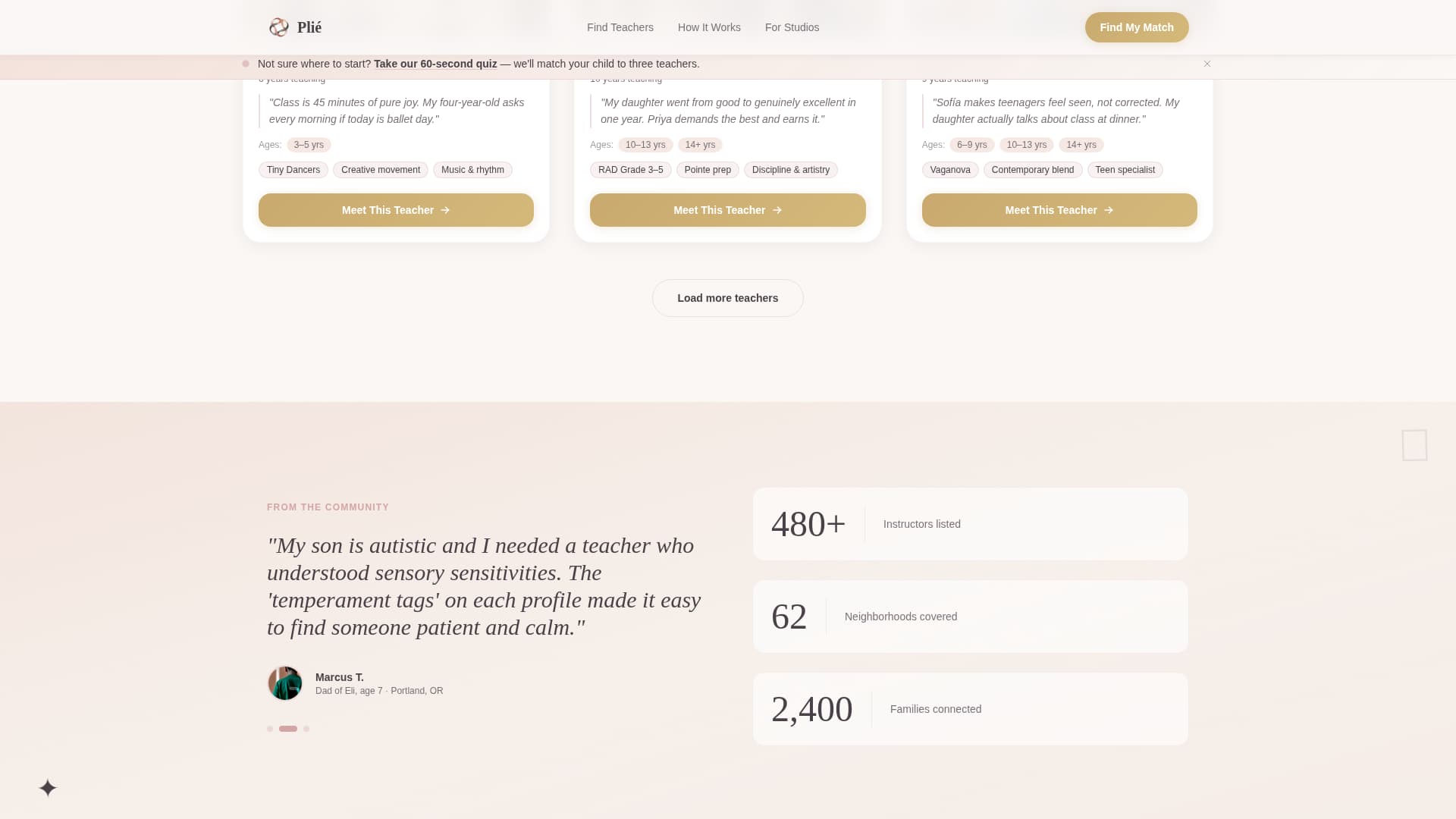 Kids Ballet Directory Website Template