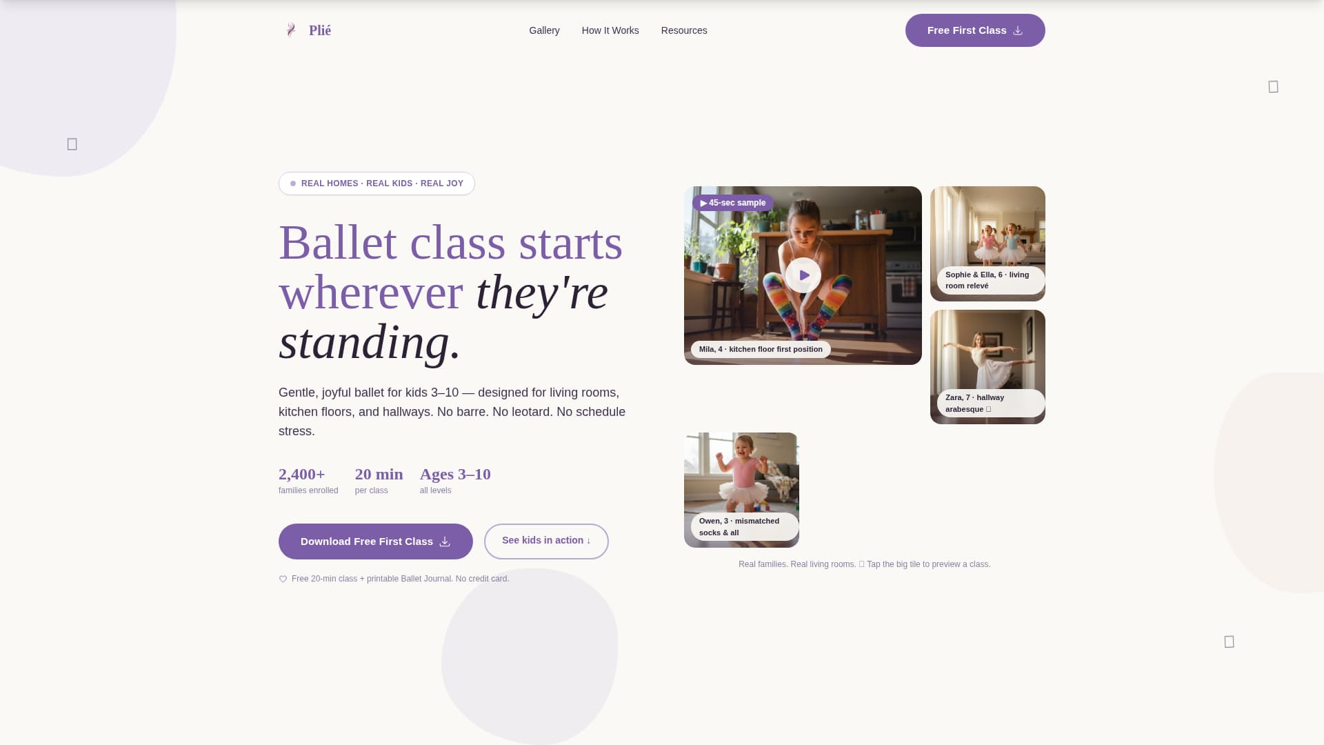 Kids Ballet Specialist Professional Website Template