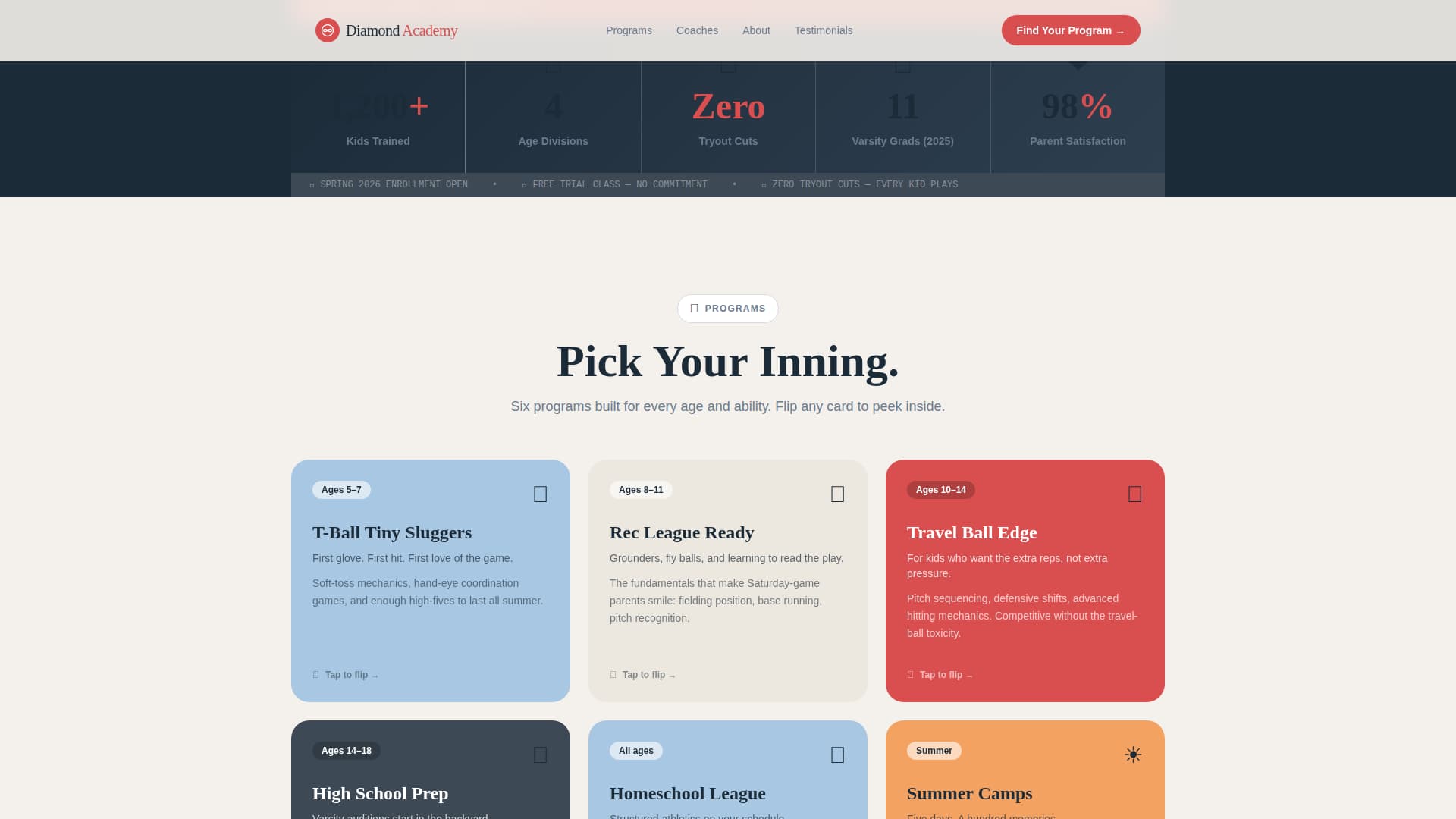 Kids Baseball Reviews Website Template