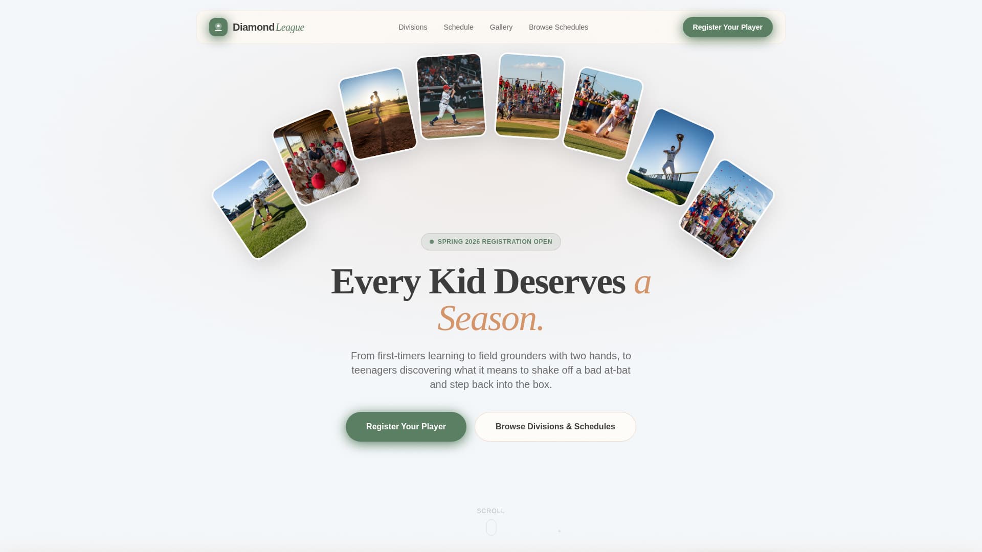 Kids Baseball Professional Website Template