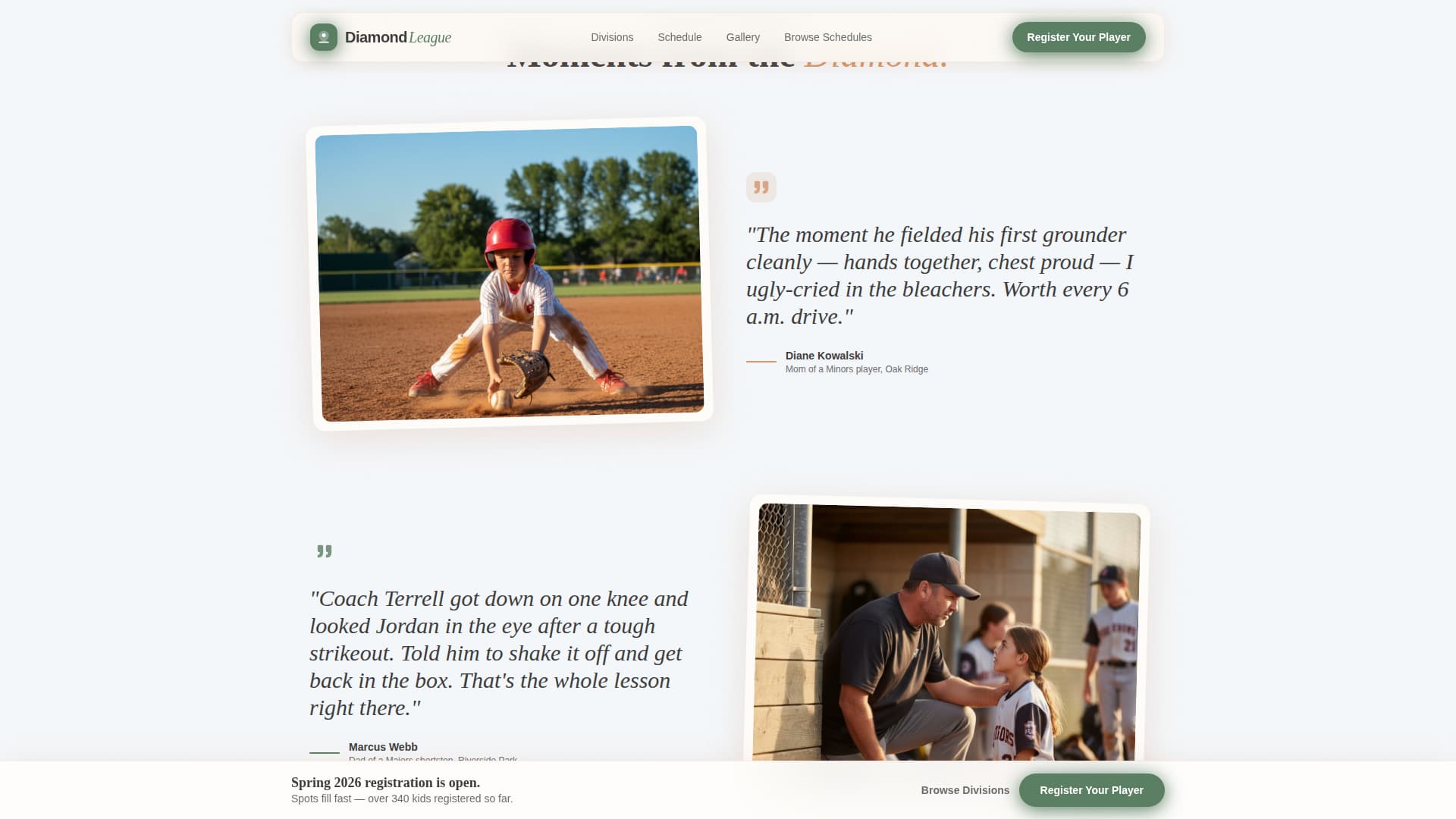 Kids Baseball Professional Website Template