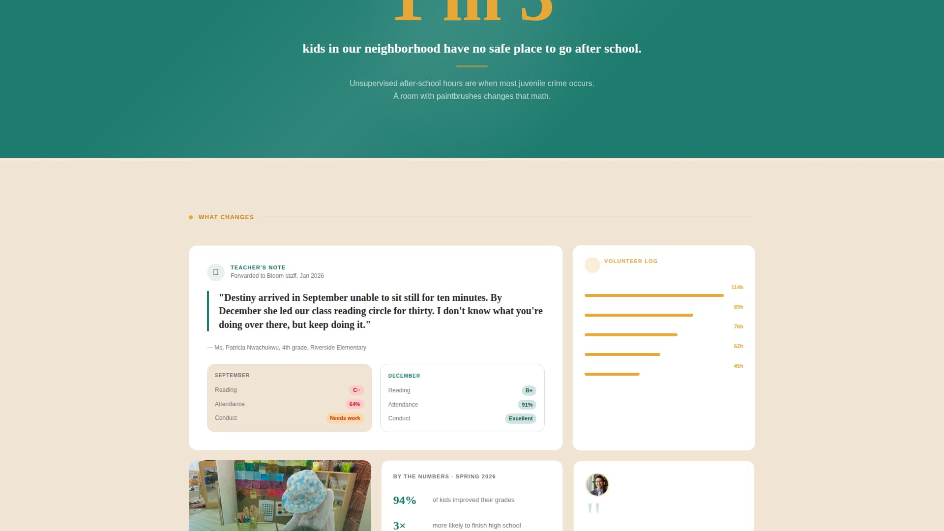 Bloom - Heartfelt Afterschool Landing Page Template