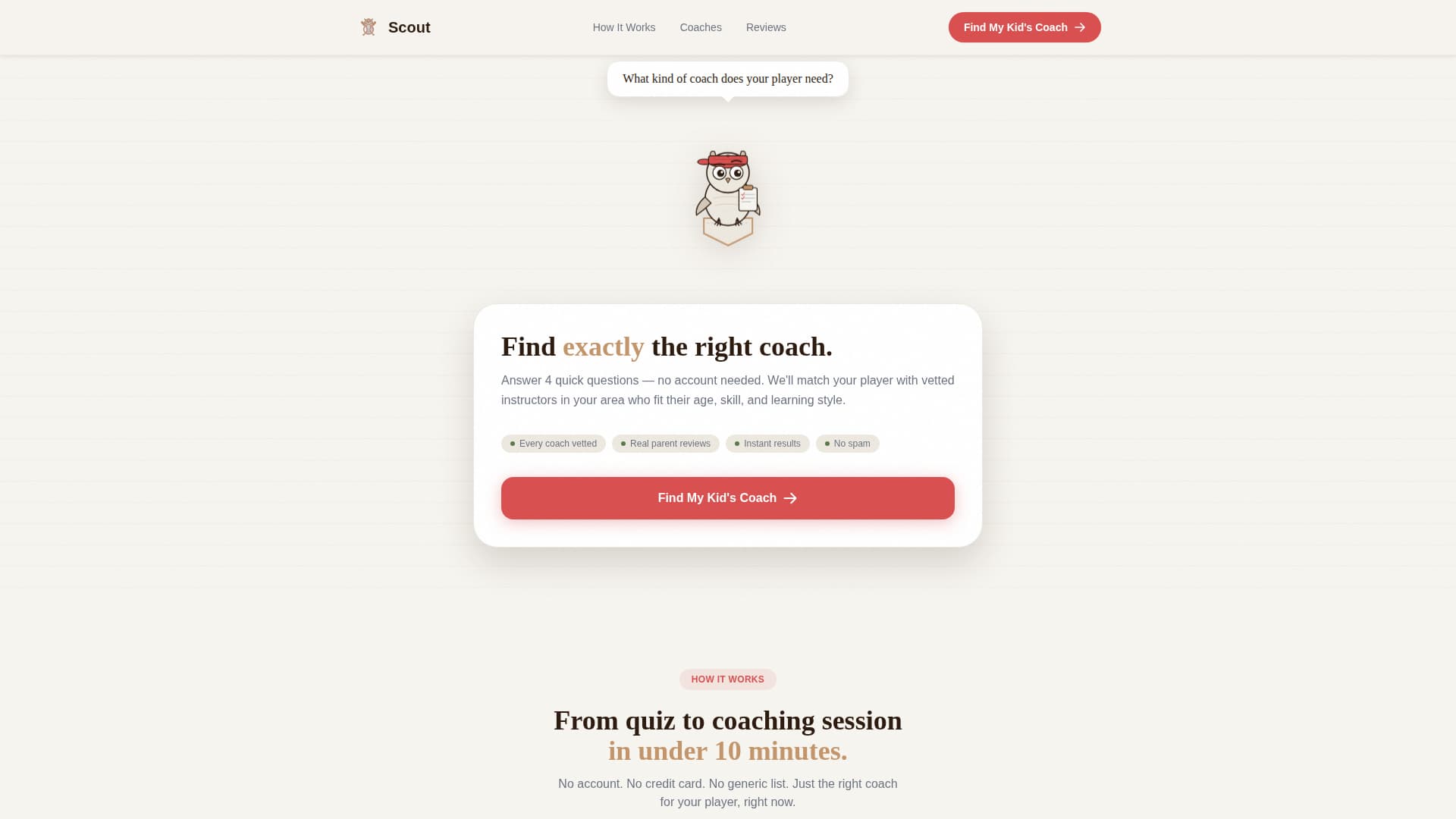Scout - Trusted Baseball Instructor Landing Page Template