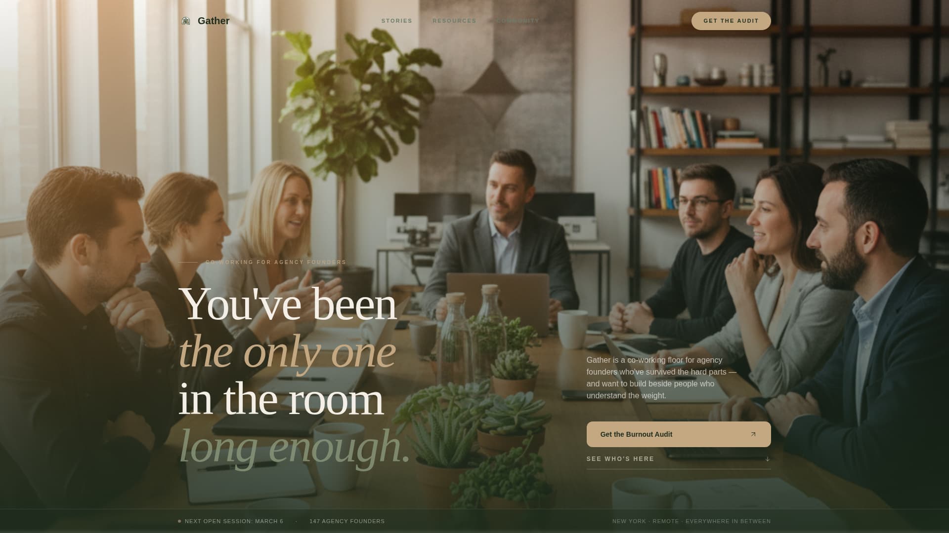 Gather - Restorative Agencyowners Landing Page Template