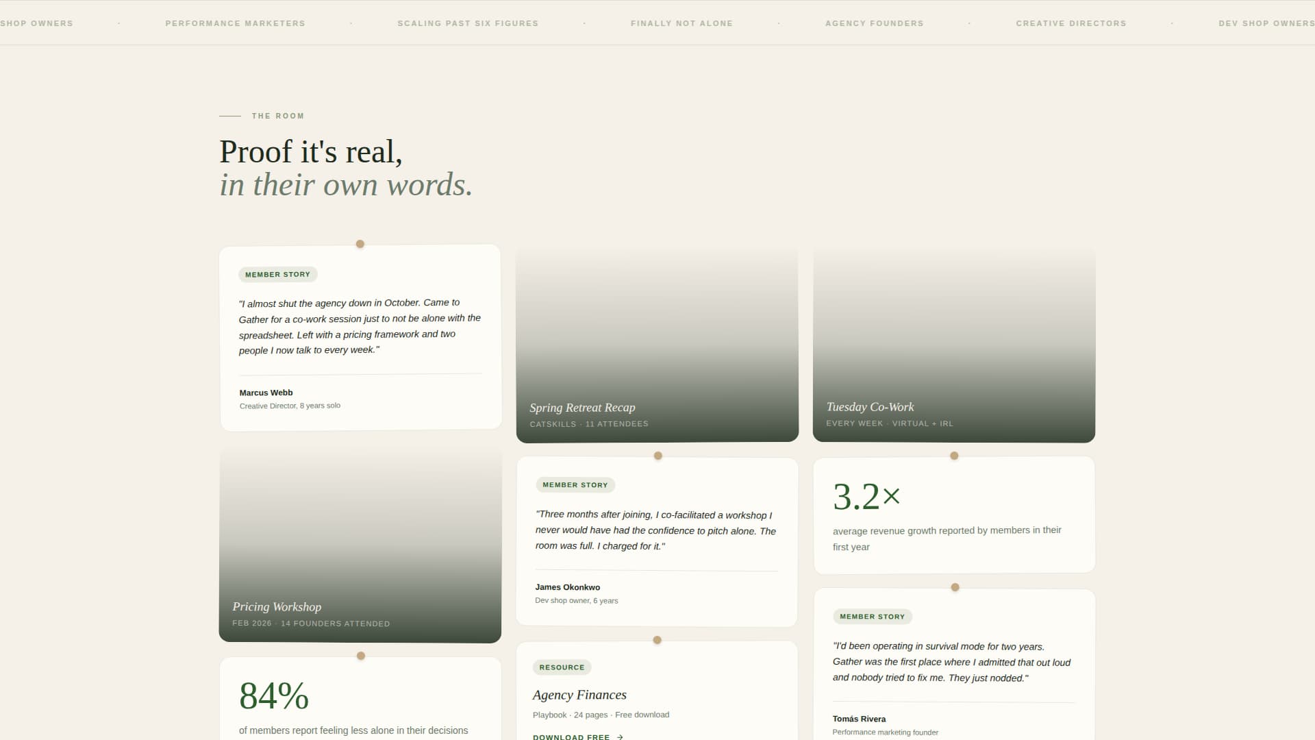 Gather - Restorative Agencyowners Landing Page Template