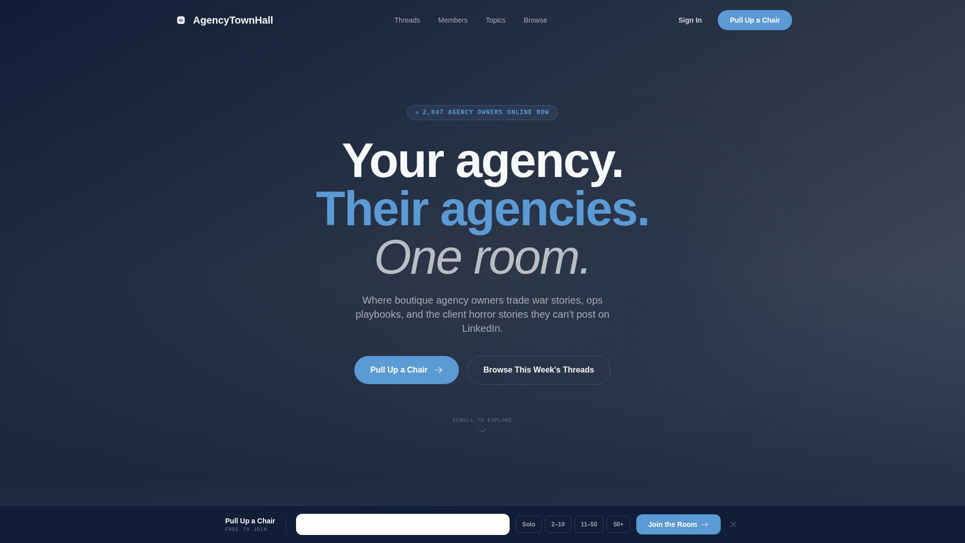 Townhall - Thriving Agency Landing Page Template