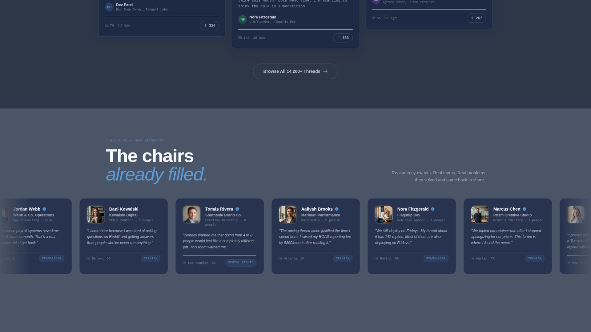 Townhall - Thriving Agency Landing Page Template