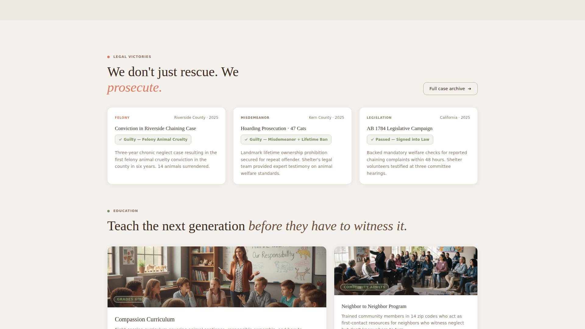 Shelter - Compassionate Animalwelfare Landing Page Template