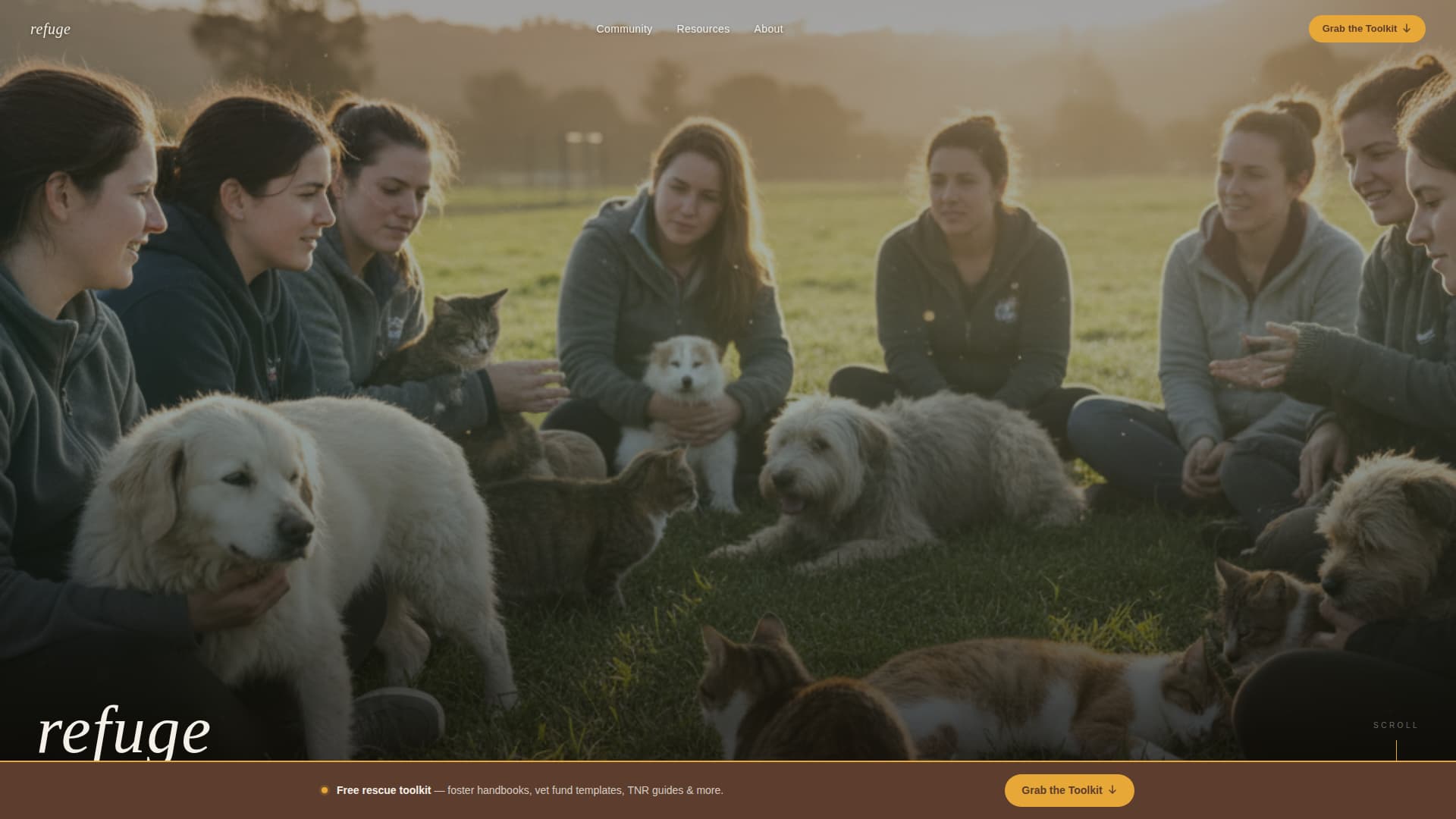 Refuge - Heartfelt Animalrights Landing Page Template