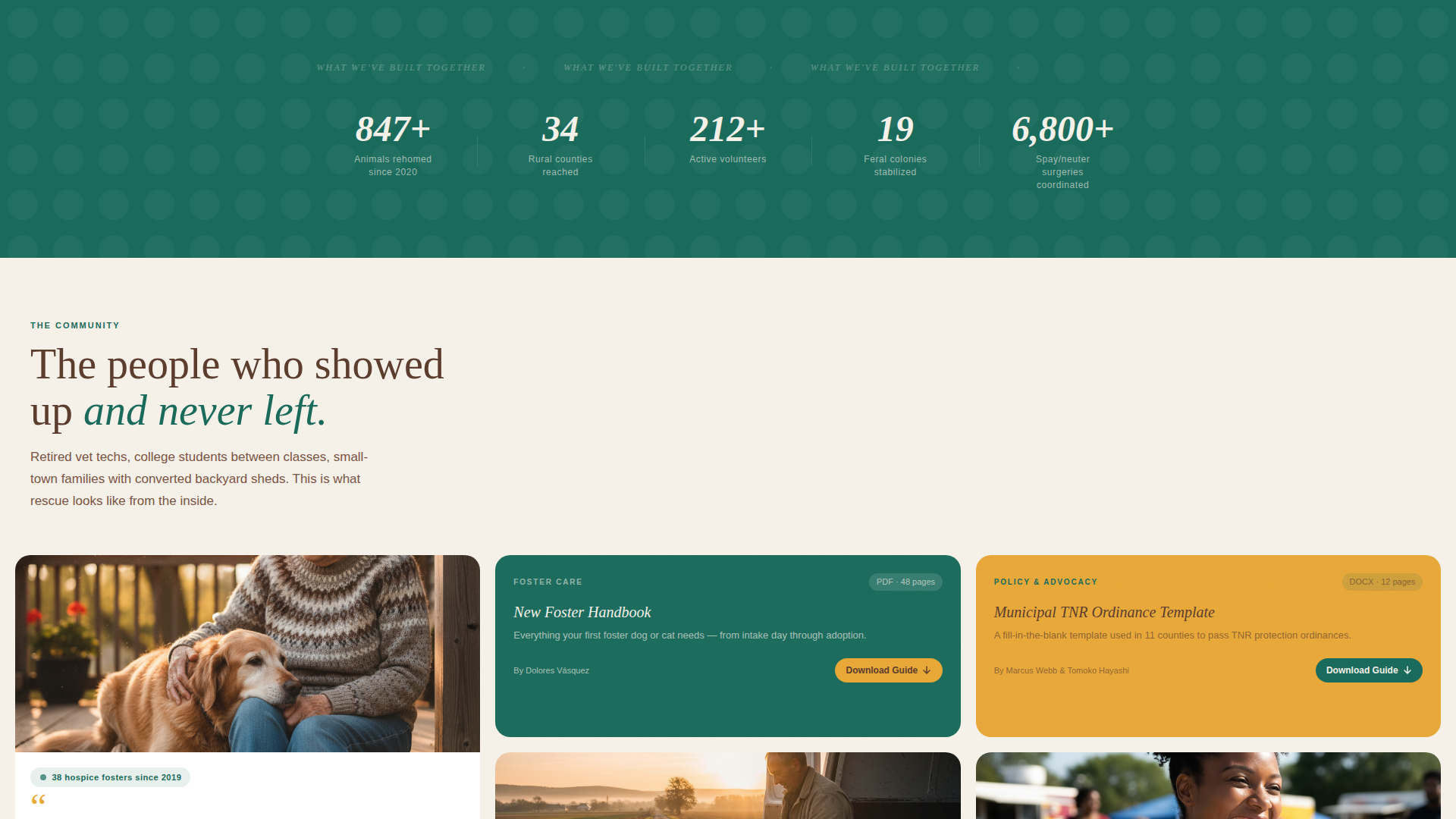 Refuge - Heartfelt Animalrights Landing Page Template