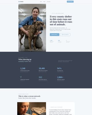 Shelter - Heartfelt Animal Rights Landing Page Template