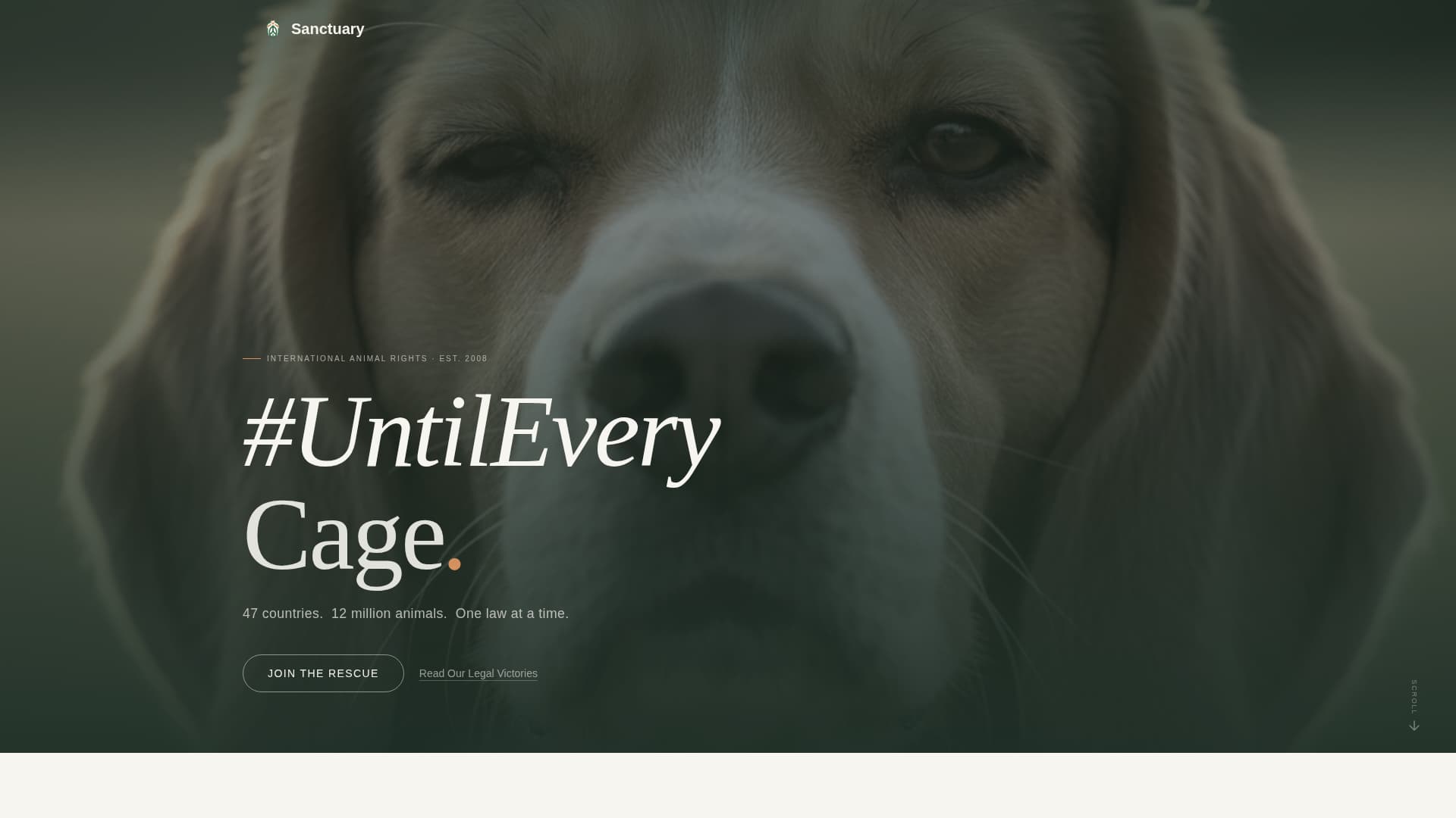 Sanctuary - Compassionate Animalrights Landing Page Template