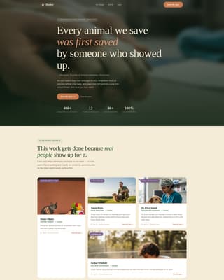 Shelter - Compassionate Animalwelfare Landing Page Template