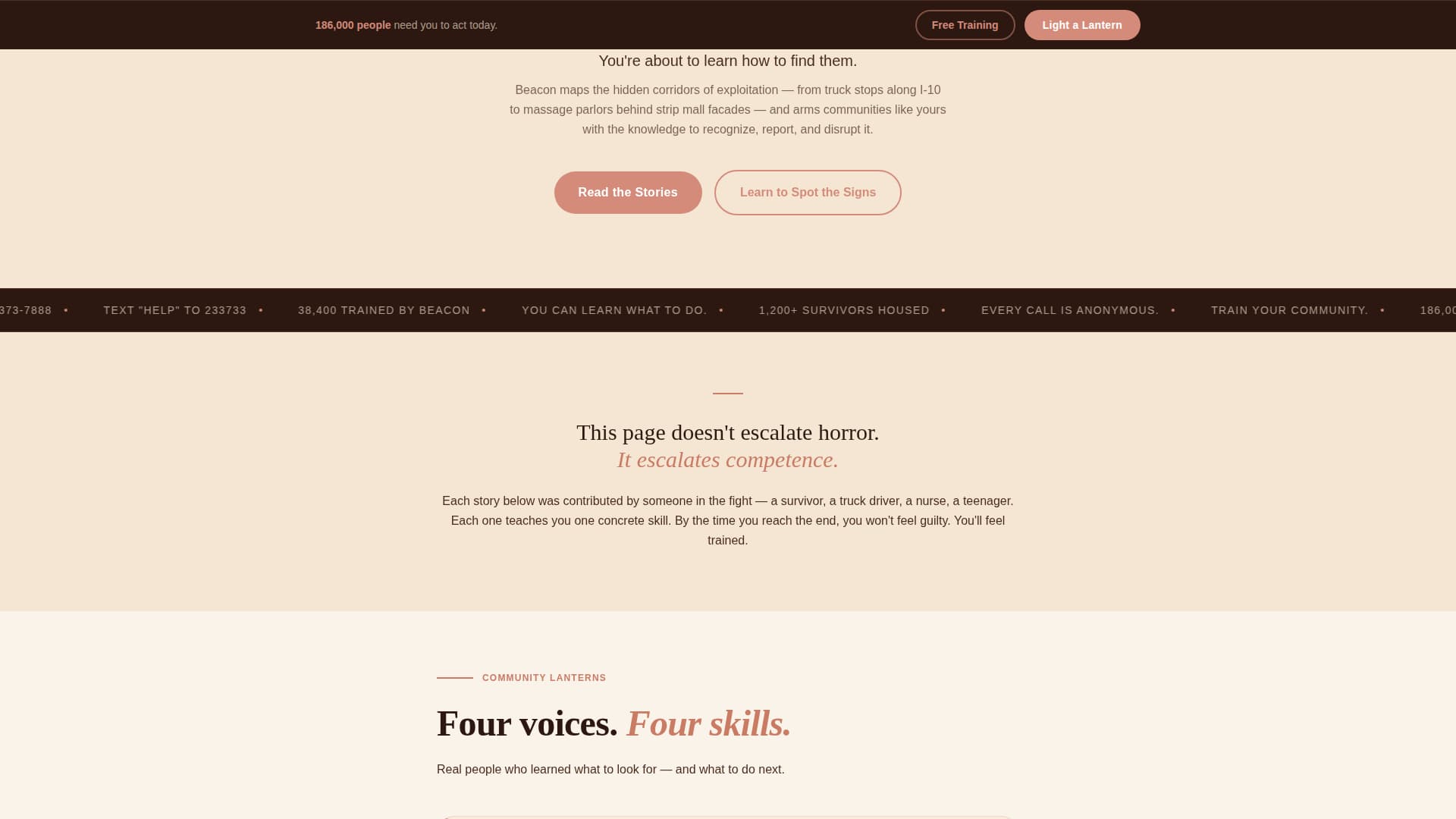 Beacon - Powerful Antitrafficking Landing Page Template