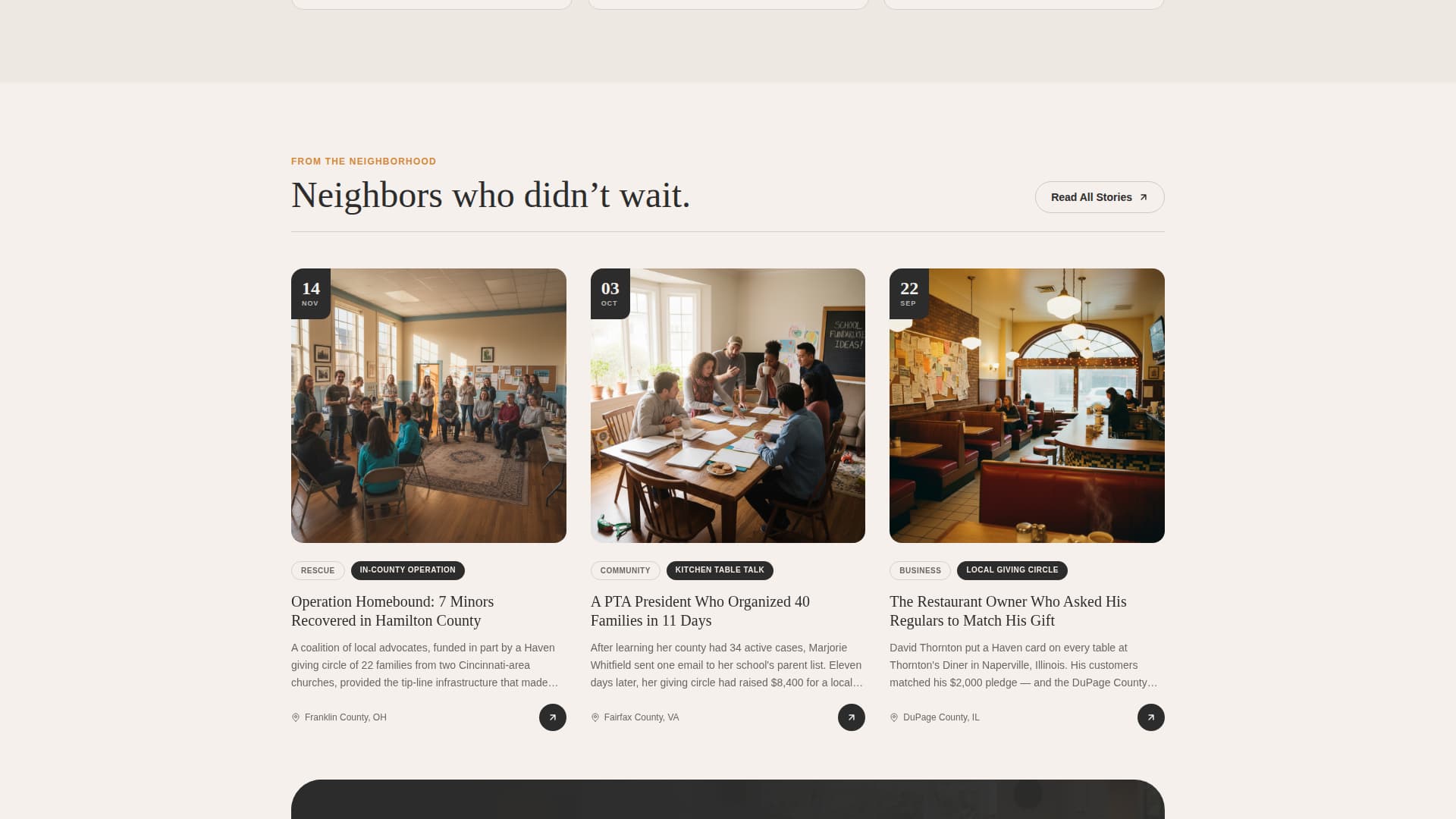 Haven - Trusted Antitrafficking Landing Page Template