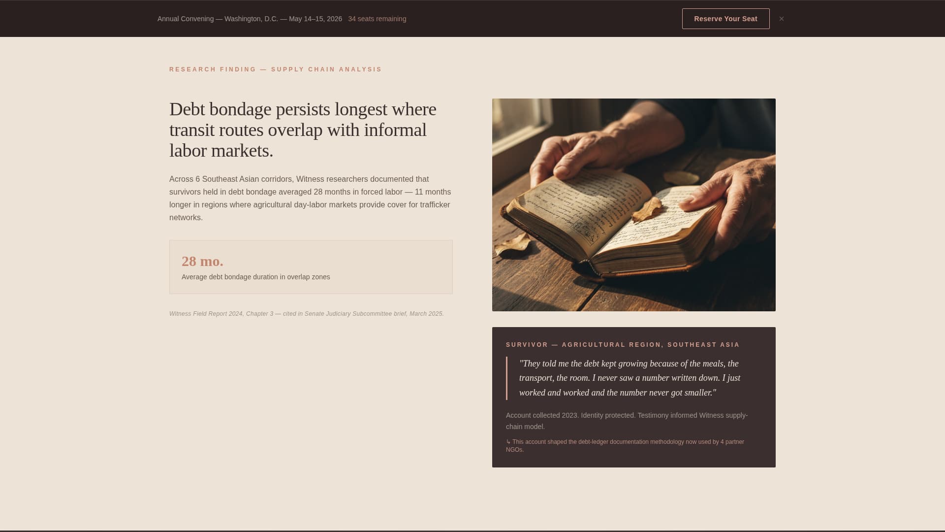 Witness - Compelling Antitrafficking Landing Page Template