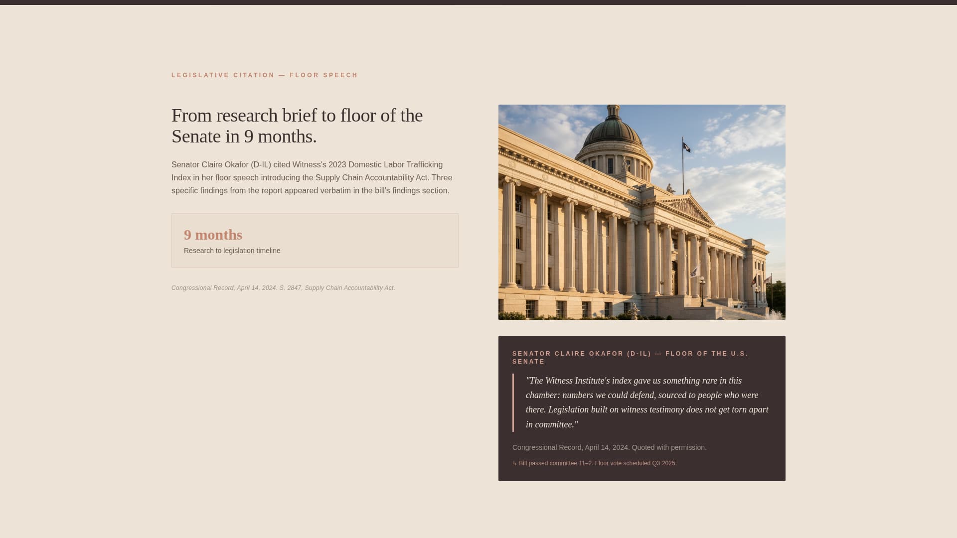 Witness - Compelling Antitrafficking Landing Page Template