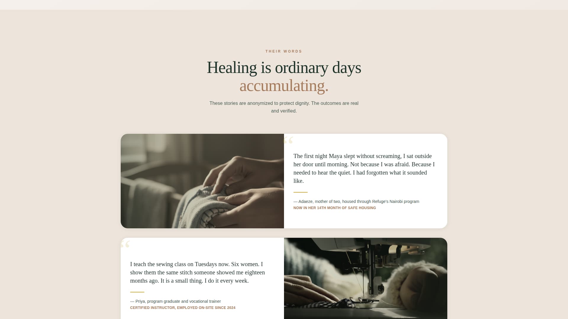 Refuge - Powerful Antitrafficking Landing Page Template