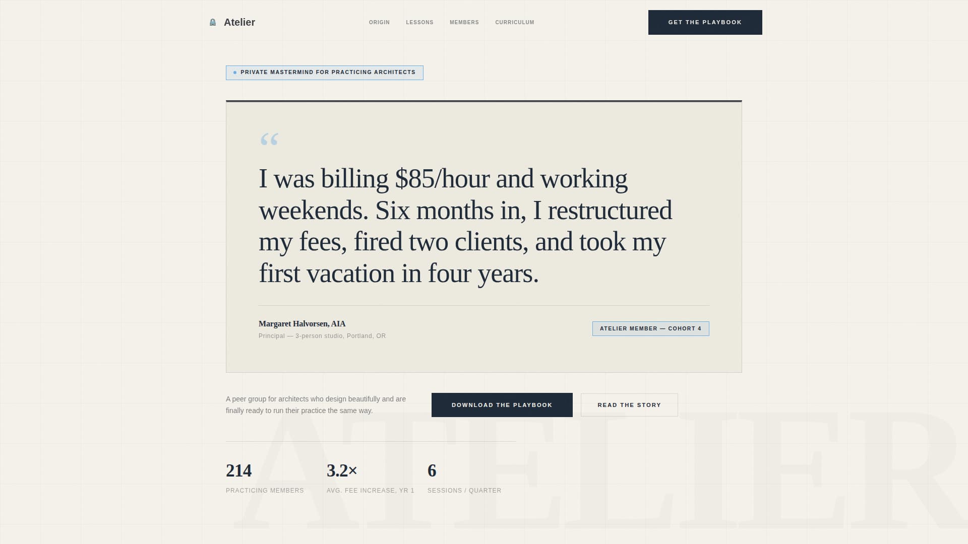 Atelier - Powerful Architects Landing Page Template