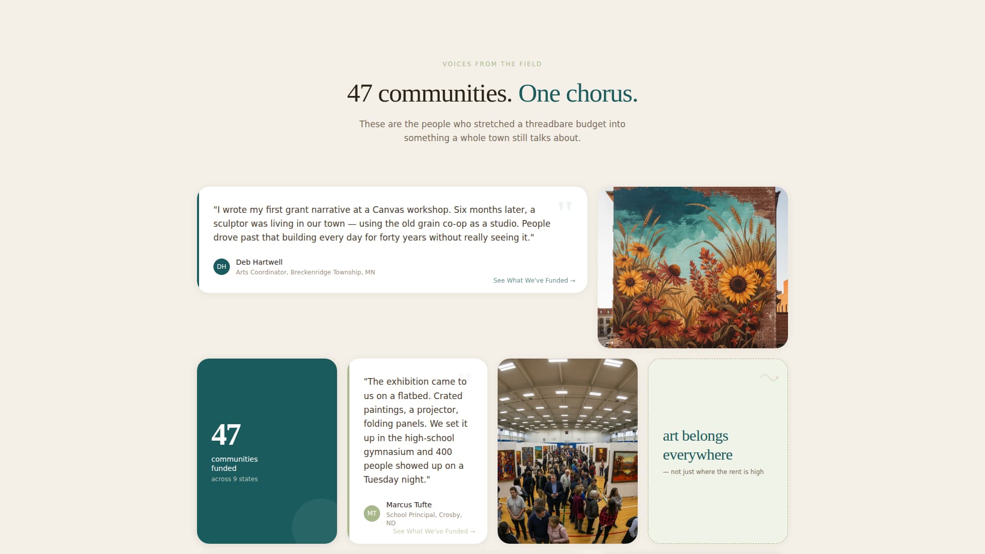 Canvas - Inspiring Artcouncil Landing Page Template
