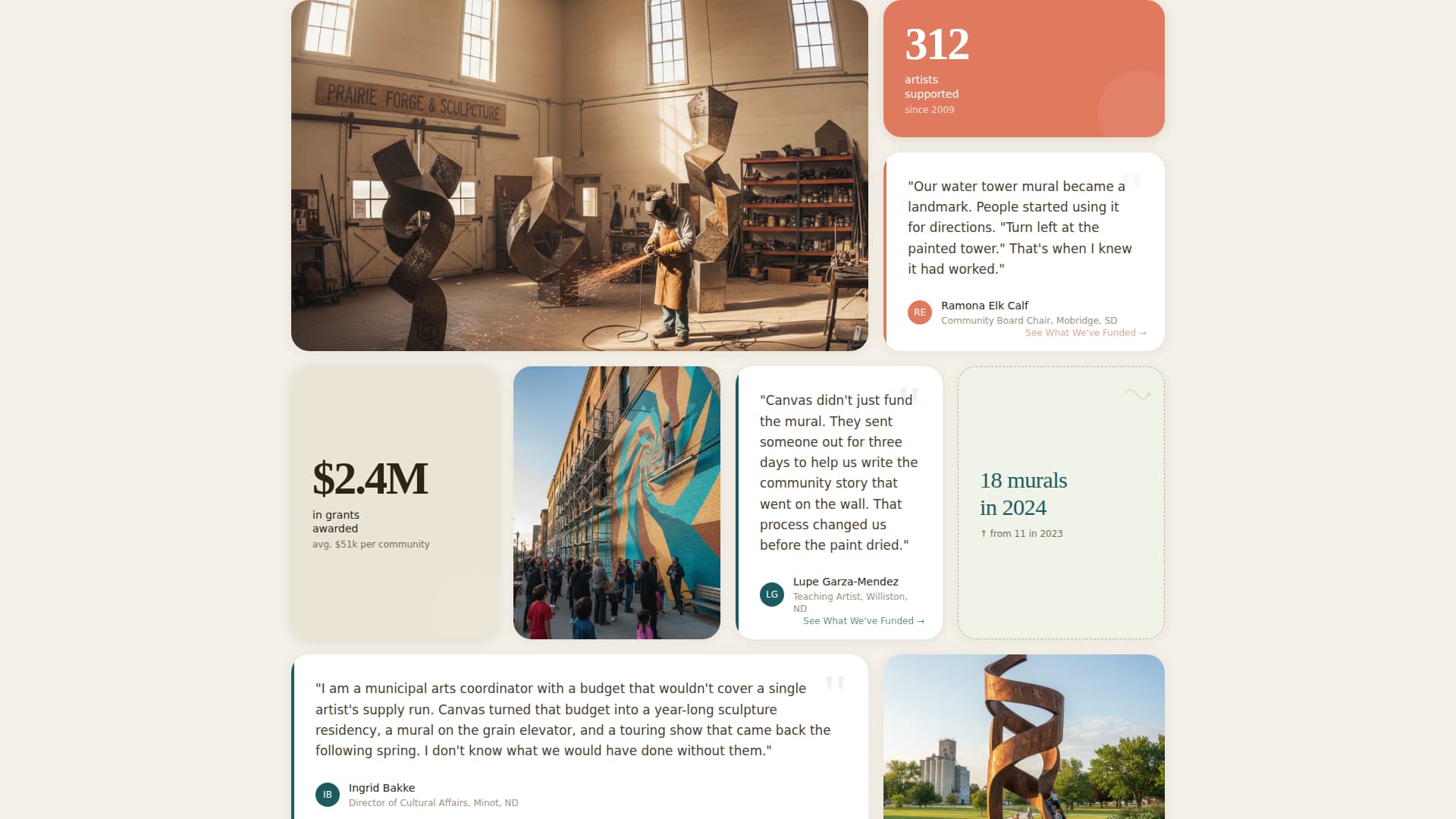 Canvas - Inspiring Artcouncil Landing Page Template