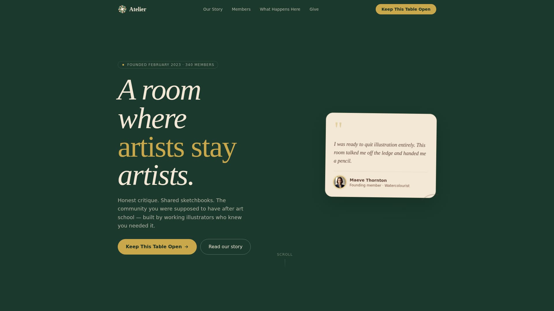 Atelier - Heartfelt Illustrators Landing Page Template