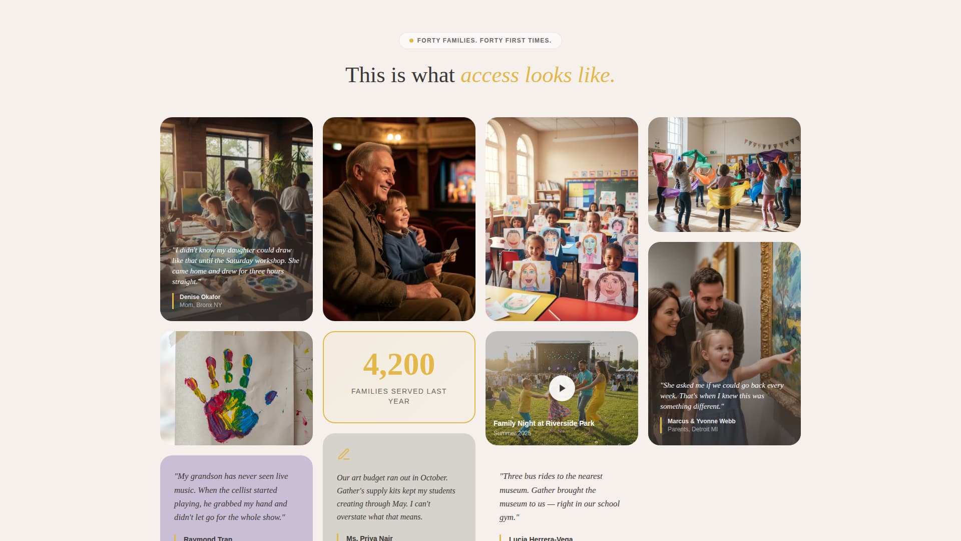 Gather - Heartfelt Artsfoundation Landing Page Template