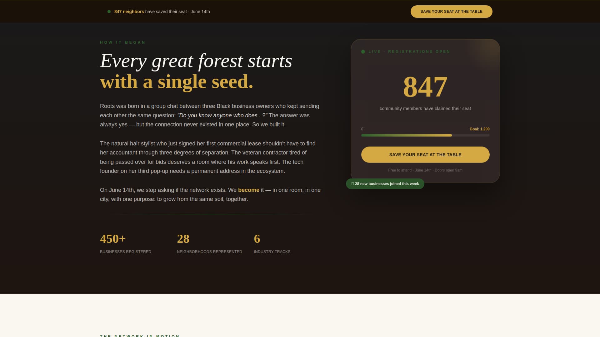 Roots - Thriving Black Business Landing Page Template