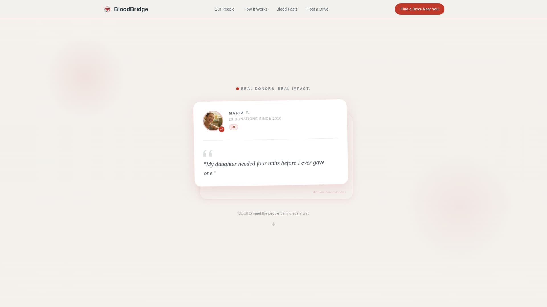 Bloodbridge - Lifesaving Blooddrive Landing Page Template