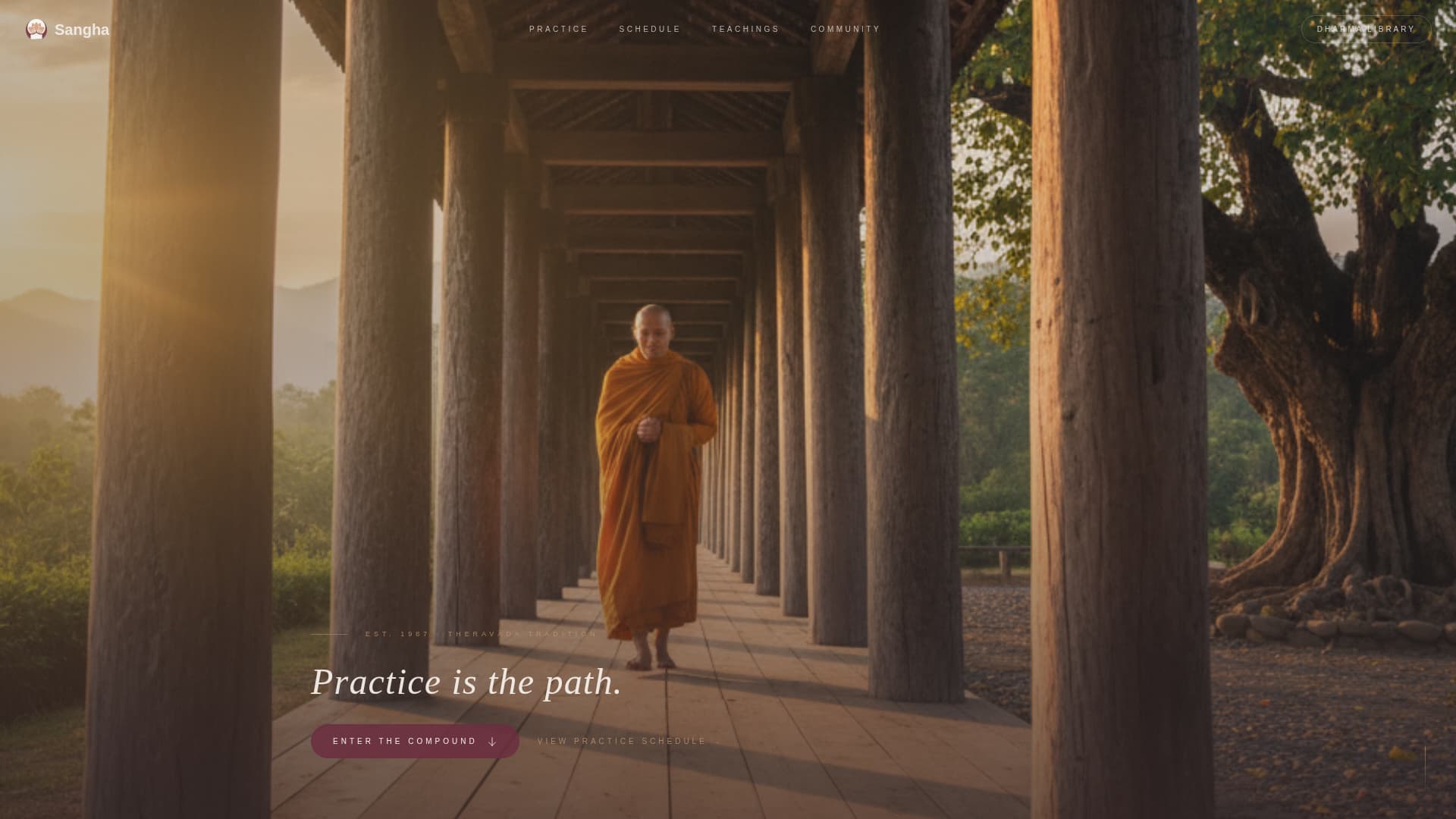 Sangha - Serene Buddhist Landing Page Template