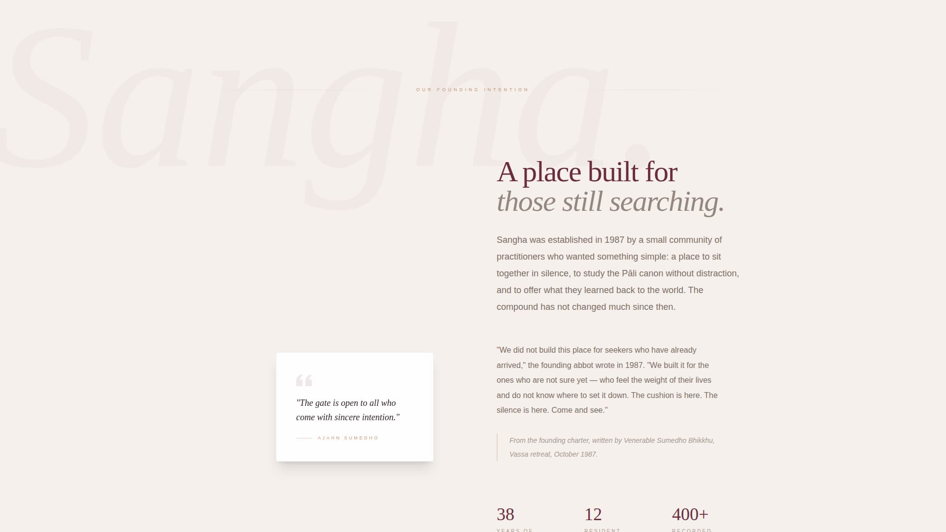 Sangha - Serene Buddhist Landing Page Template