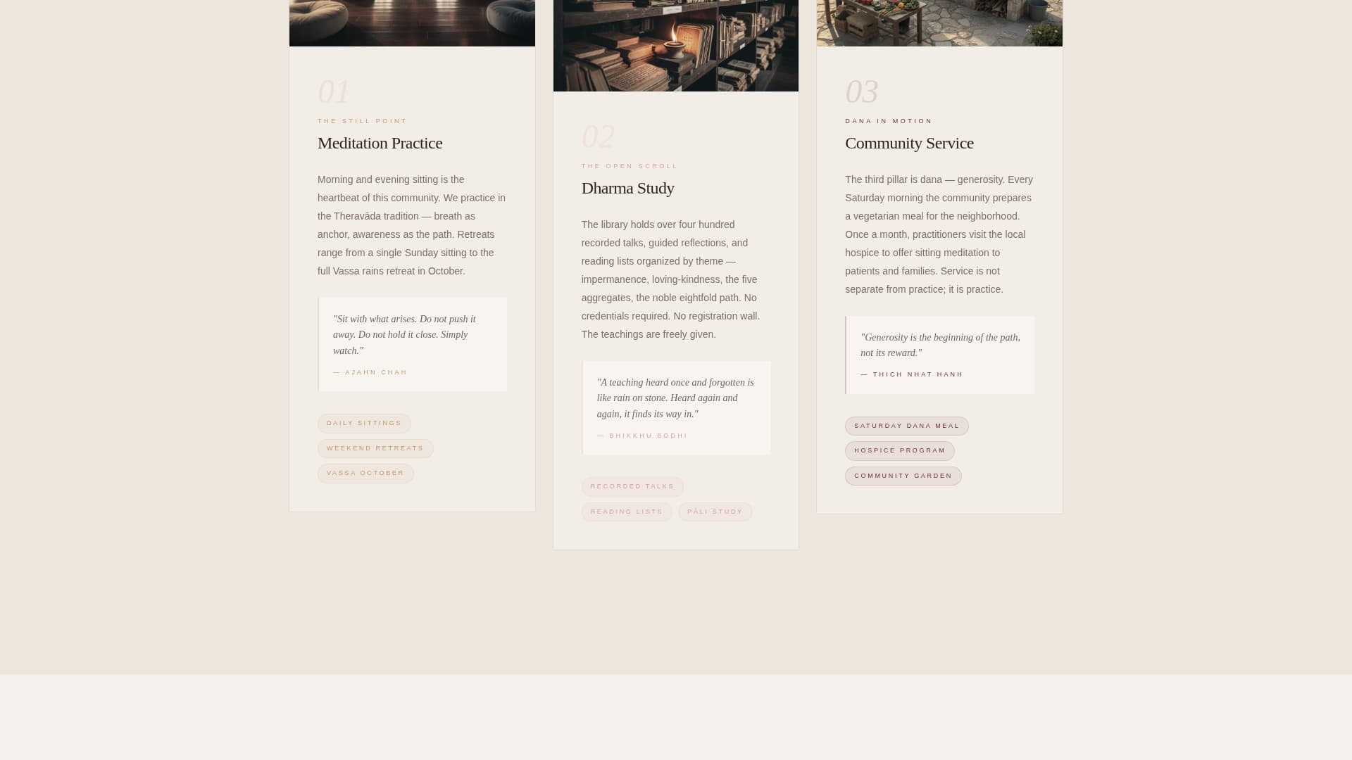 Sangha - Serene Buddhist Landing Page Template